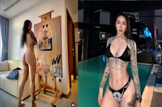 Chịch em Thủy Tạ bướm dâm xăm kín người