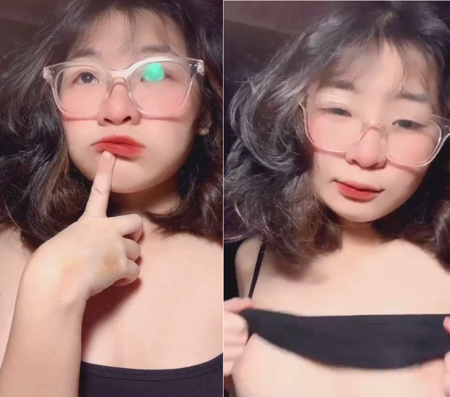 Em kính cận trắng trẻo ngực tròn quyến rũ
